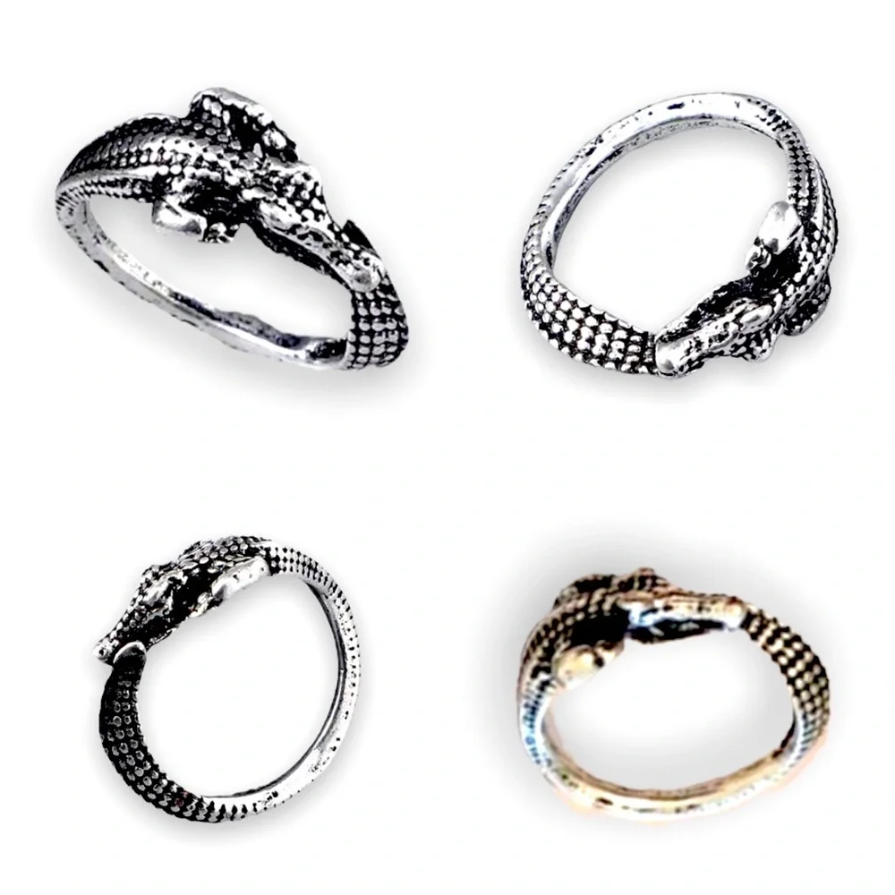New MENS Crocodile Marine Grade Stainless Steel SAE 316L A4 Boho Ring